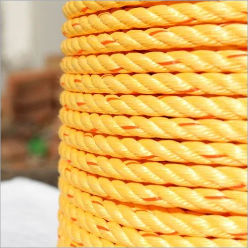 Yellow Color Danline Rope - Polypropylene Material, Different Thickness Available (mm) | Washable, Ideal for Commercial and Household Applications