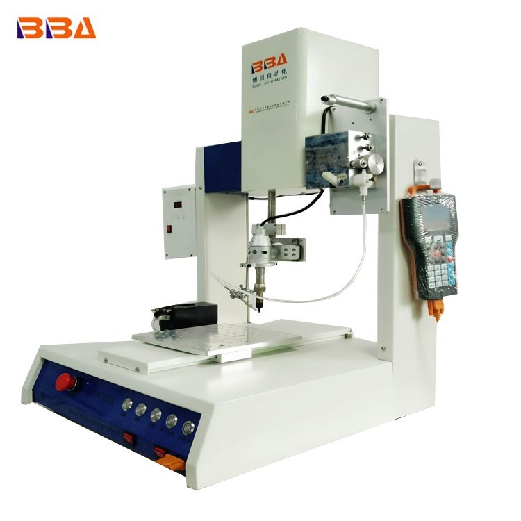 Silver Advanced Automatic Soldering Robot Desktop 4 Axis Soldering Machine With Tin Feeder
