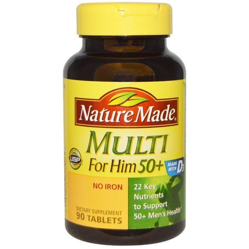 Nature Made Multi For Him 50 Plus No Iron - 90 Tablets Efficacy: Promote Healthy & Growth