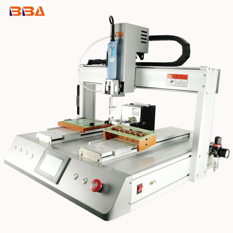 Automatic Screw Locking Machine - 570x570x700mm, Silver Color | Pneumatic Power, 60-80 Pcs/min Production, Double Y Platforms Design, Advanced Detection Features, High Efficiency With Manipulator Feeding