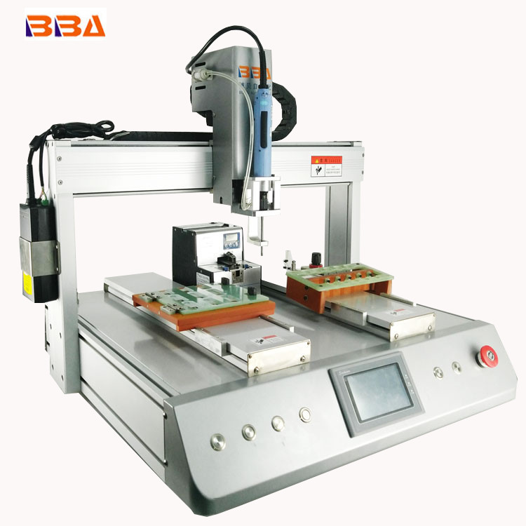Automatic Screw Locking Machine - 570x570x700mm, Silver Color | Pneumatic Power, 60-80 Pcs/min Production, Double Y Platforms Design, Advanced Detection Features, High Efficiency With Manipulator Feeding