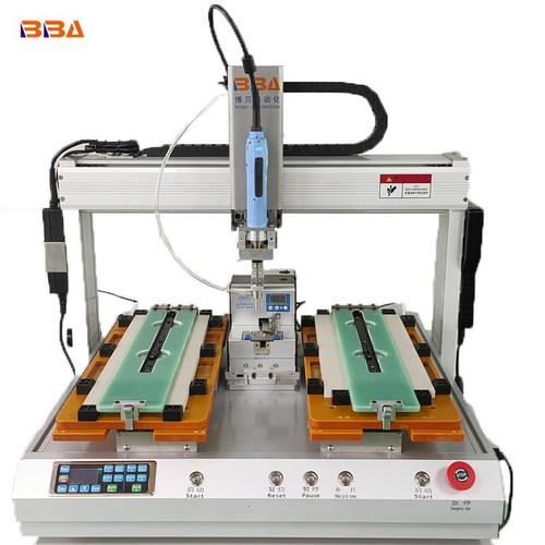 Automatic Screw Locking Machine - 570x570x700mm, Silver | Double Platform Design, High Efficiency, Pneumatic Power, Automatic Operation