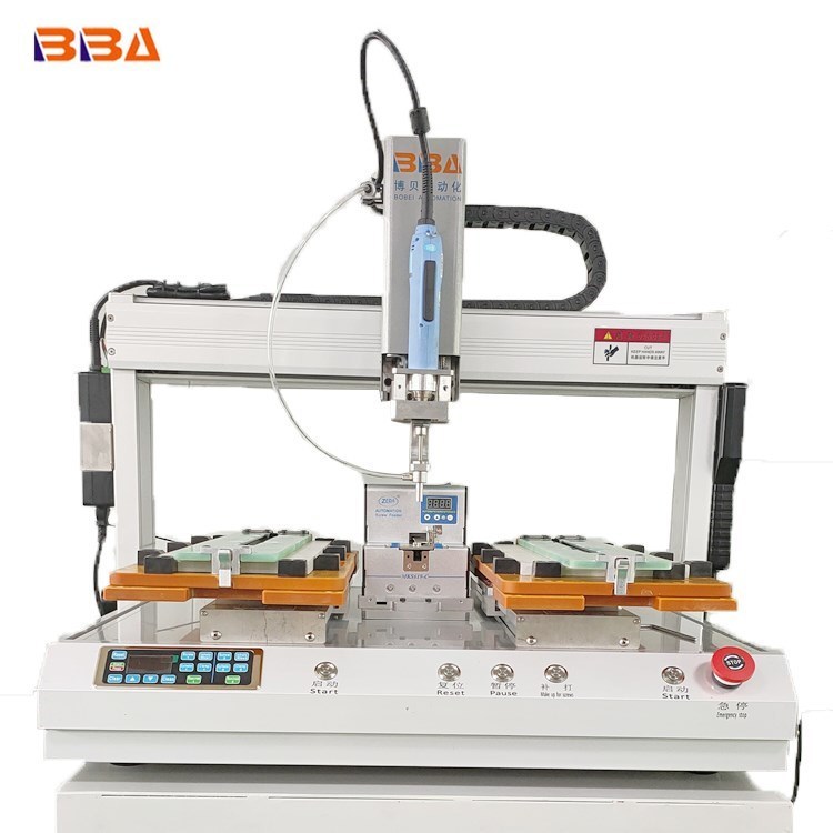 Automatic Screw Locking Machine - 570x570x700mm, Silver | Double Platform Design, High Efficiency, Pneumatic Power, Automatic Operation