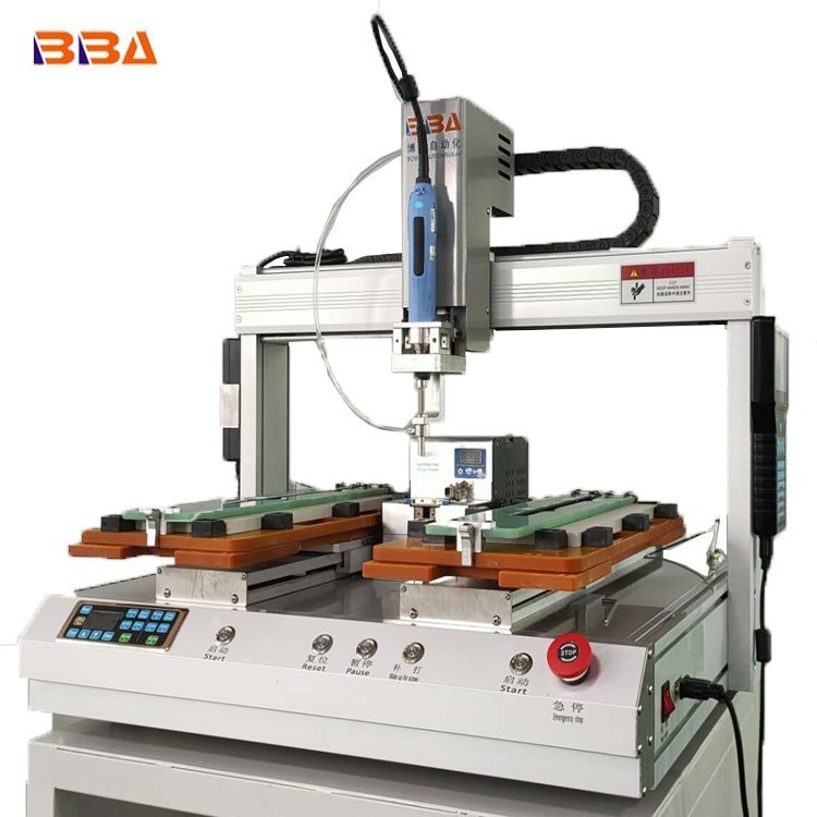 Automatic Screw Locking Machine - 570x570x700mm, Silver | Double Platform Design, High Efficiency, Pneumatic Power, Automatic Operation