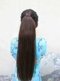 Natural Brown Hand Made Processing Ponytail Human Hair Extensions