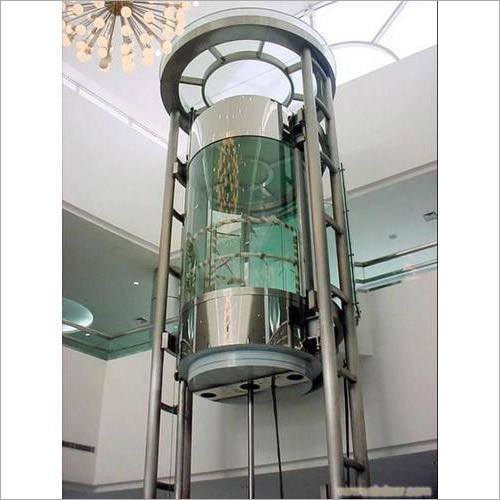 Hydraulic Capsule Elevator - Stainless Steel, Electric Power Supply | Safety Sensor, Designated Stop for Residential Use