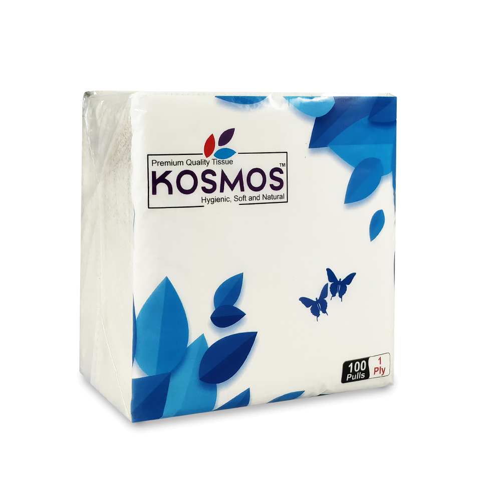 Kosmos Premium Quality 29x29cm Paper Napkins - 1 Ply 100 Pull Application: Home