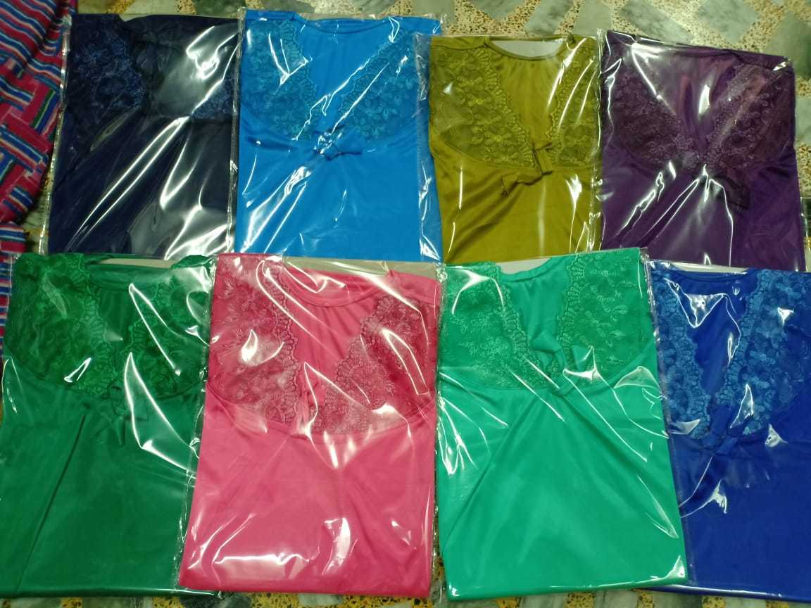 Multicolor Plain Sartin Nighty