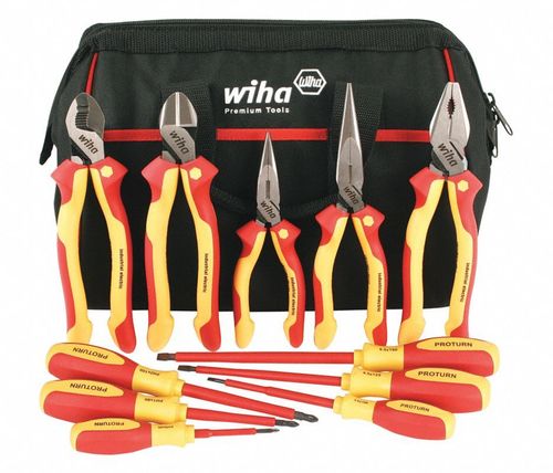 Insulated Hand Tool Set - Vde Insulated, Orange & Red, 10,000 Volt Tested | Arc Flash Protection, Organized Rolling Case, 4-37 Ft/lbs Torque Wrench