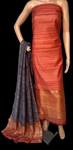 भारतीय उच्च गुणवत्ता वाला शुद्ध घीचा टसर सिल्क कुर्ती दुपट्टा सेट प्रत्येक 2.5 मीटर का है.