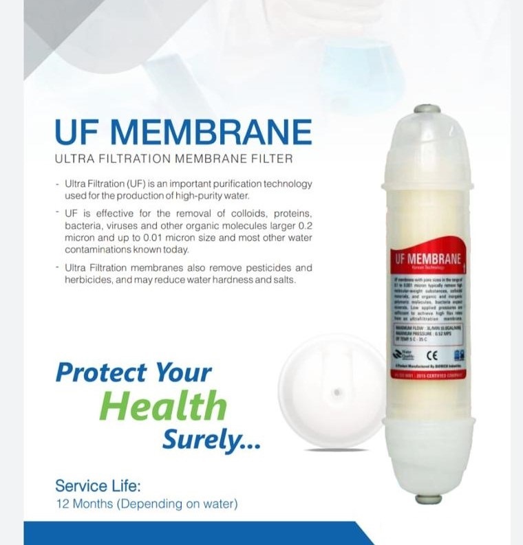 Uf Membranes - Polypropylene, 2 Inch Diameter, 4-10 Inch Length | 2-4 Bar Pressure, 5-45°c Temperature, 10-20 Lpm Flow Rate