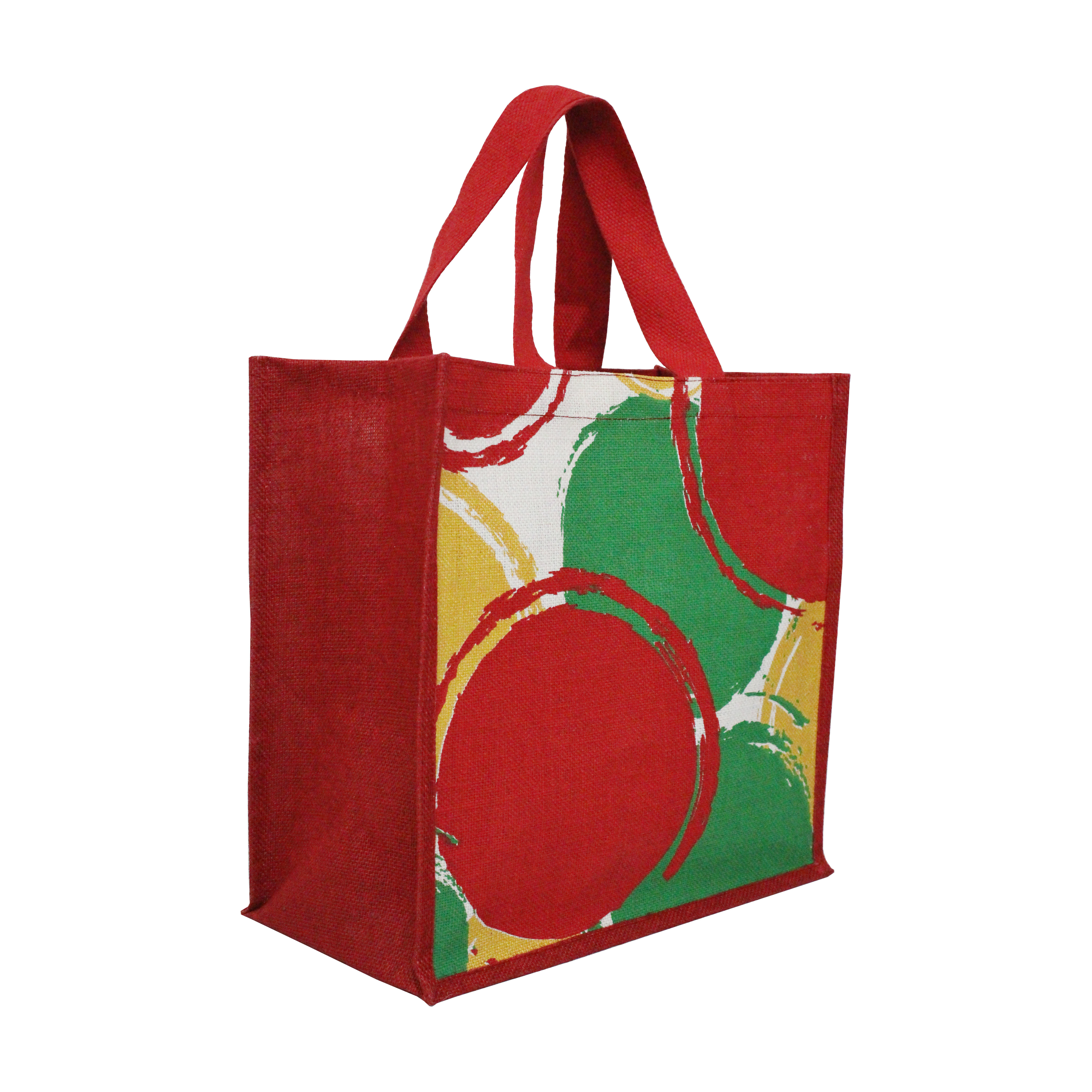 Customized Laminated Jute Bag With Web Handle