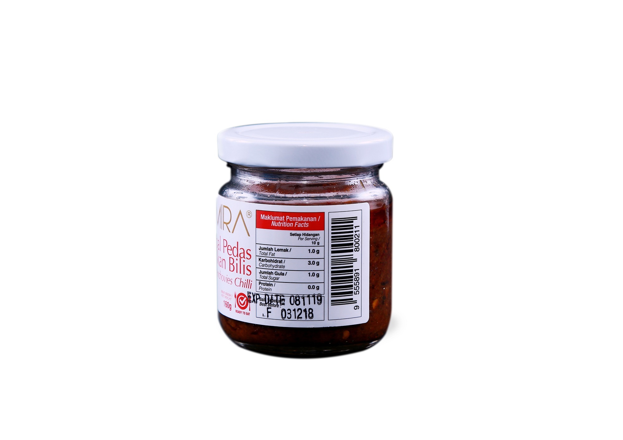 Spicy Anchovies Chili Paste "Sambal Pedas Ikan Bilis" 160gm Ingredients: Chilli