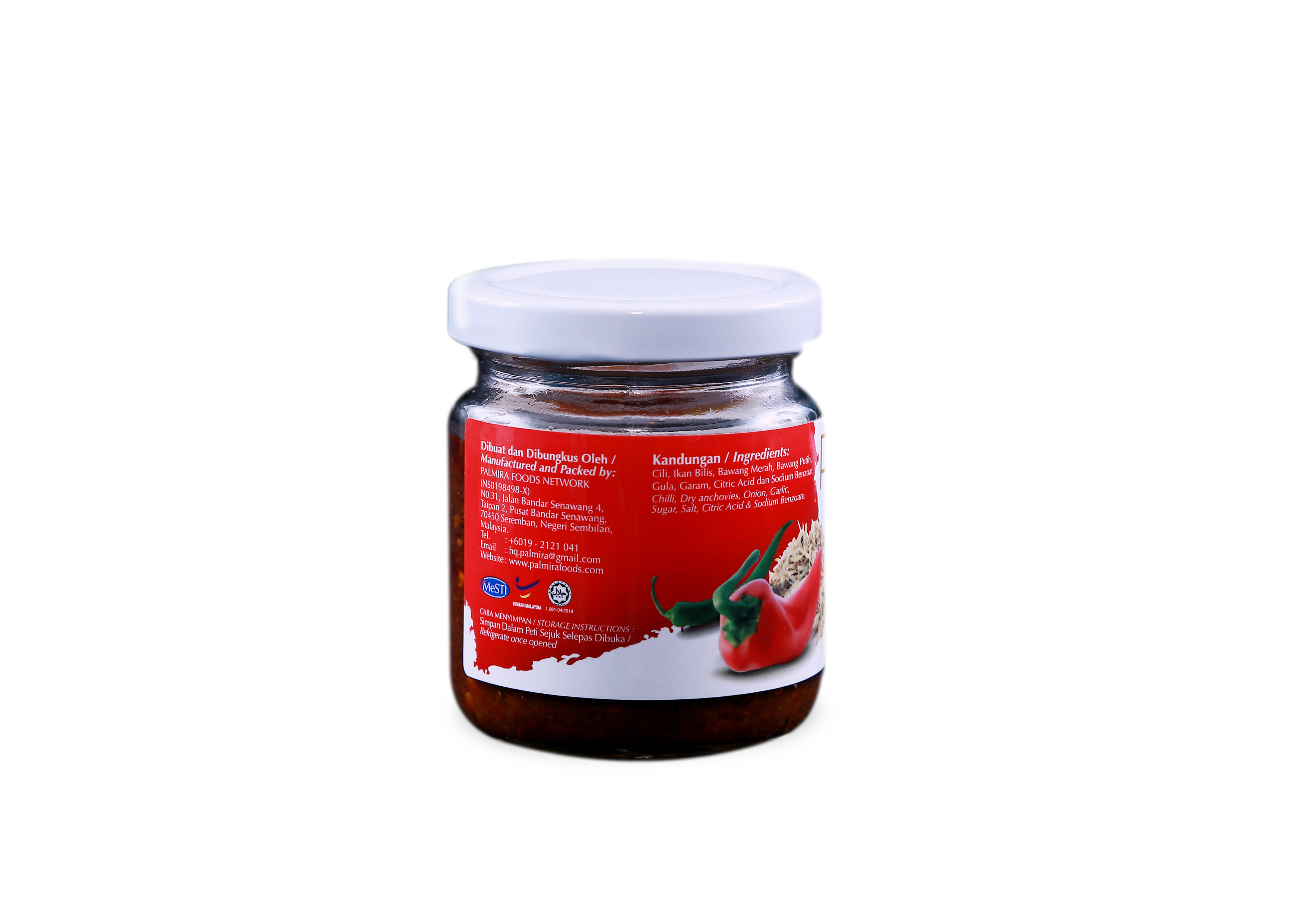 Spicy Anchovies Chili Paste "Sambal Pedas Ikan Bilis" 160gm Ingredients: Chilli