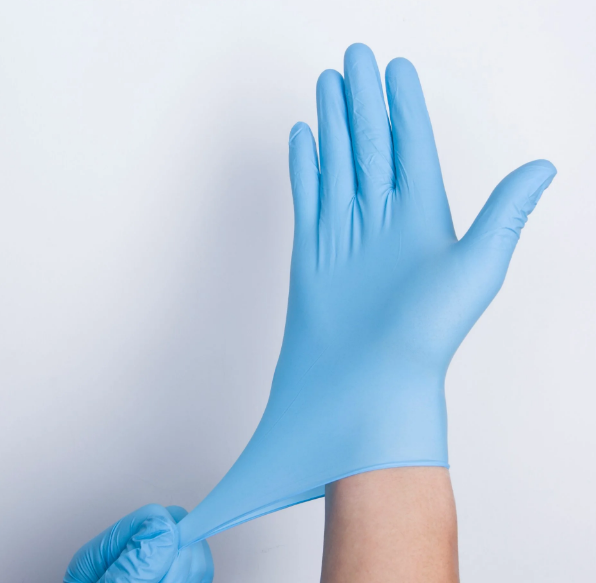 Nitrile Examination Gloves - 240 Mm Length, Blue Color, Powder-free | Fda Approved, Ambidextrous, Textured Finger Surface, Available In Medium To Extra Large Sizes