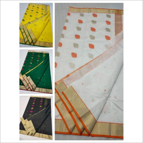 देवियों चंदेरी रेशम साड़ी