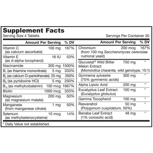 Jarrow Formulas Glucose Optimizer 120 Easy-solv Tablets Efficacy: Promote Healthy & Growth