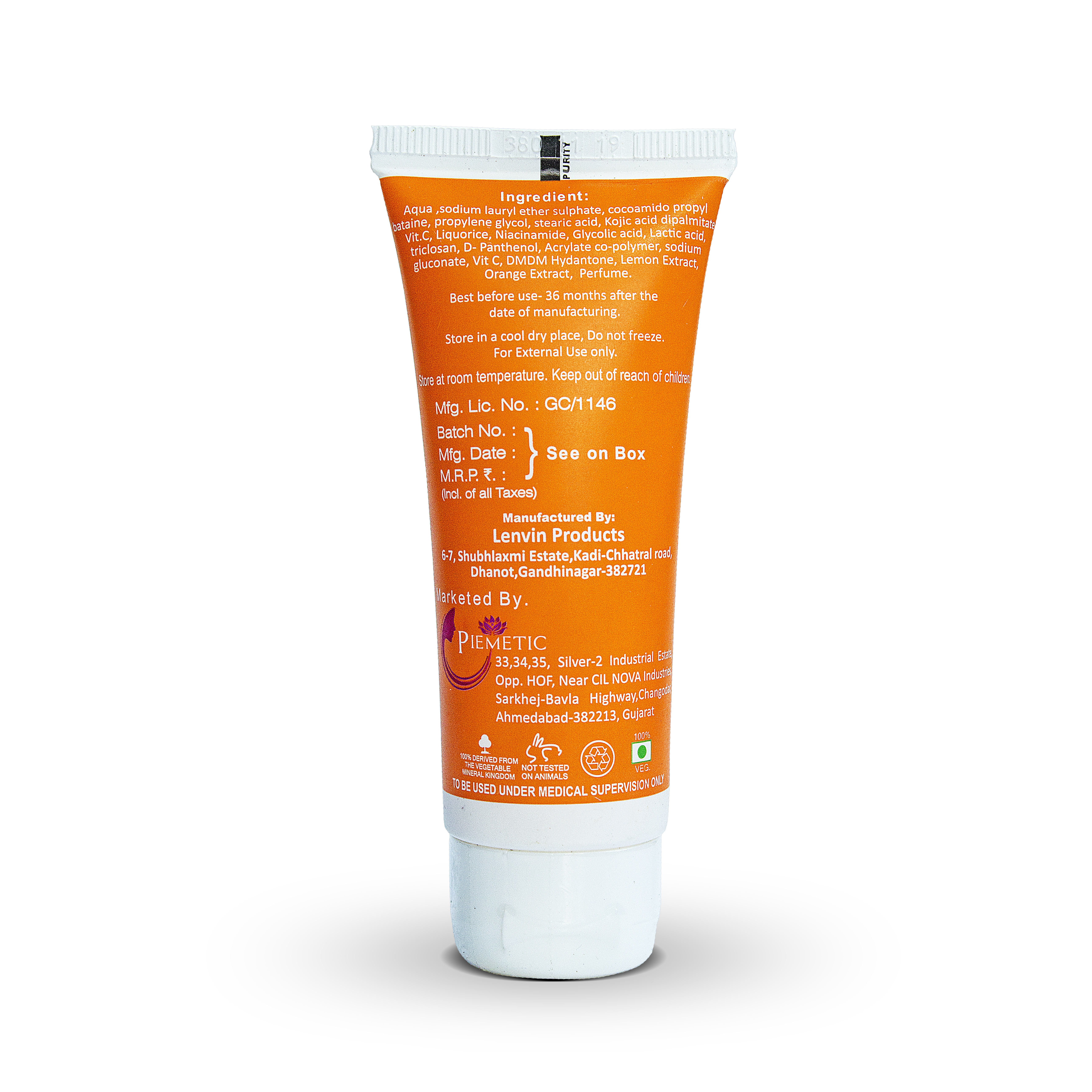 Vitamin C Facewash - Enriched With Fruit Extracts | Deep Cleansing, Brightening Formula For Radiant Skin