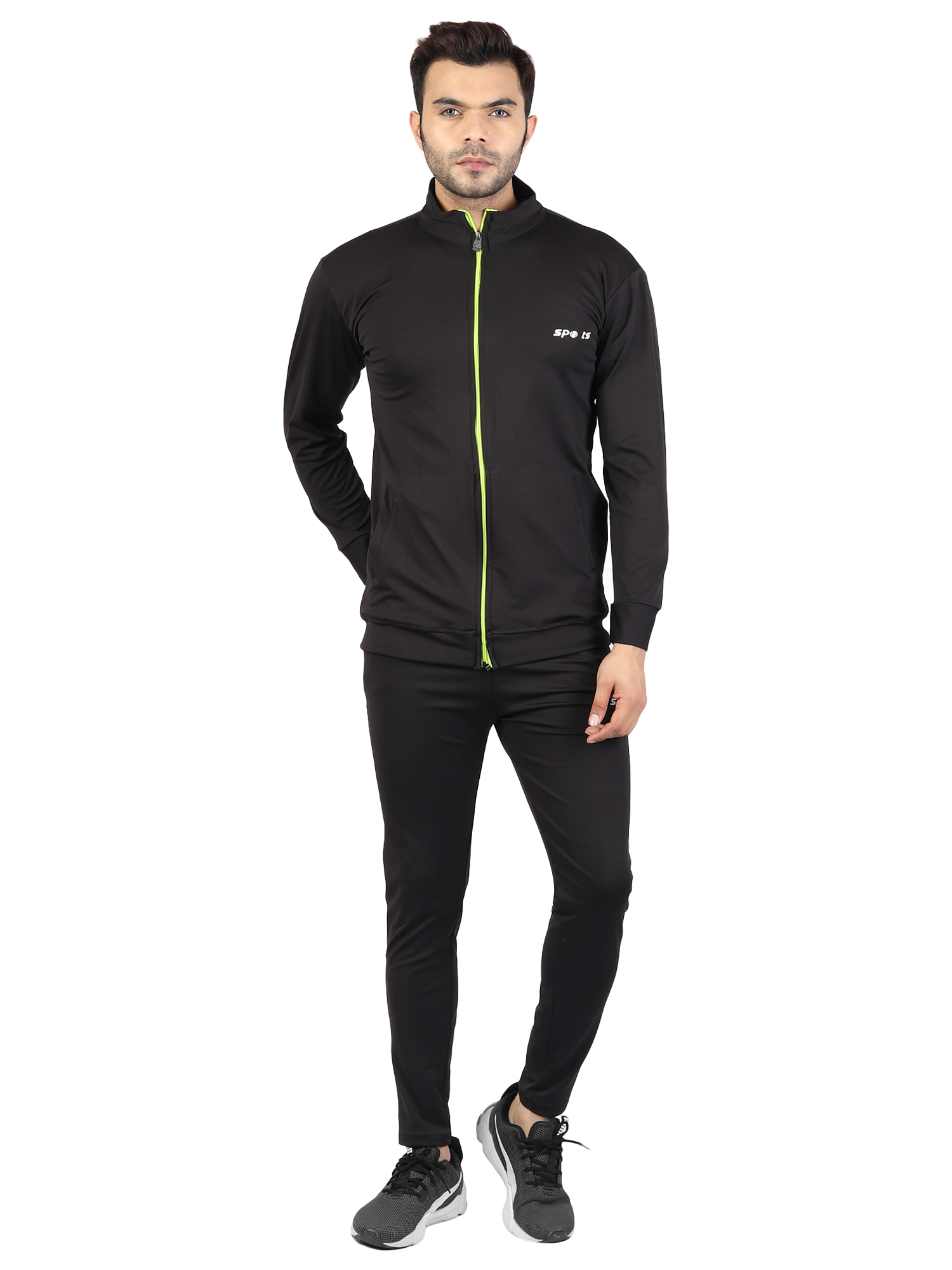 Men's Tracksuit - 4 Way Lycra Slim Fit, Sizes M-l-xl-xxl, Available In Green, Maroon, Grey, Black, Blue | Suitable For Sportswear In Summer