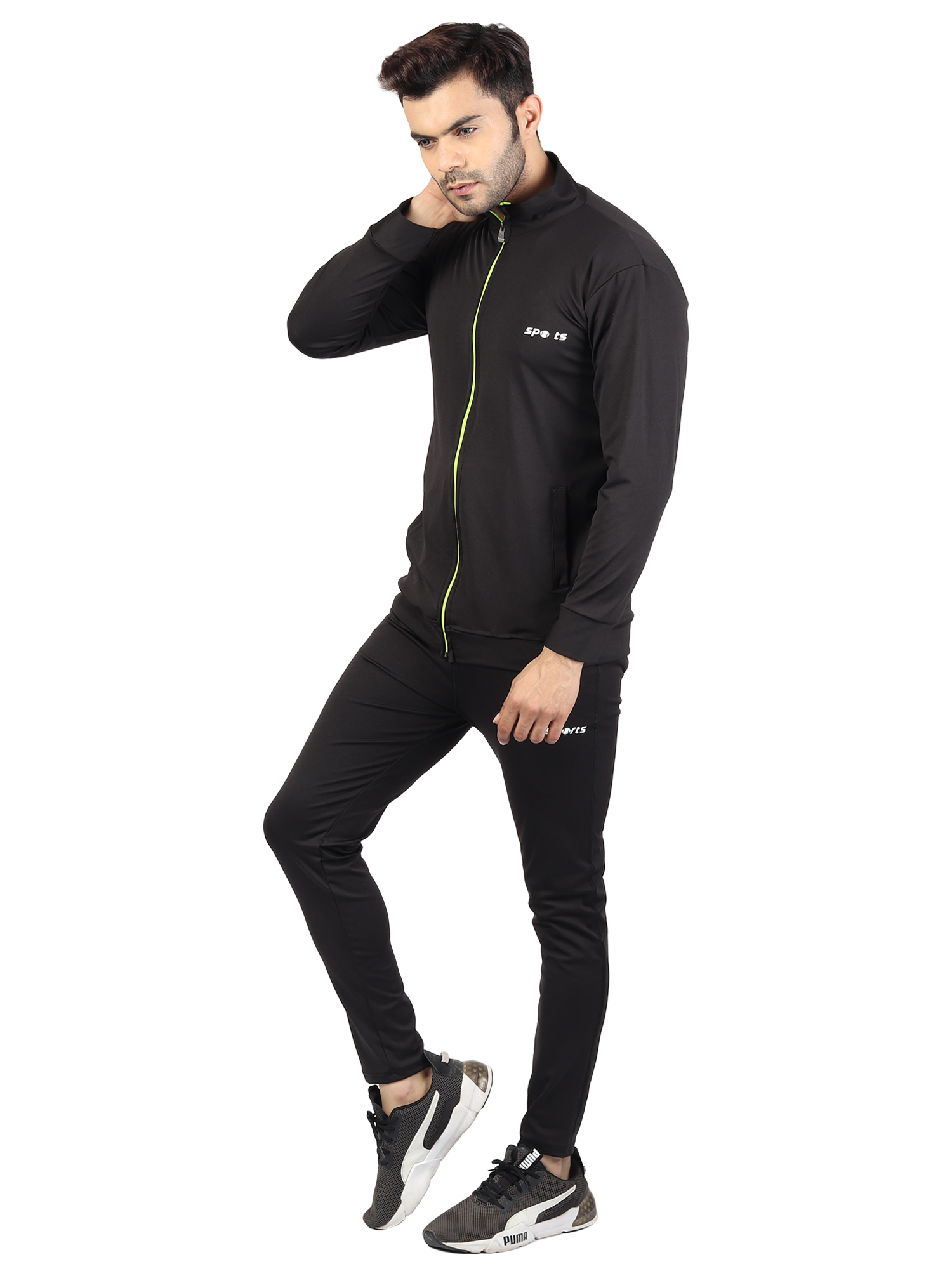 Men's Tracksuit - 4 Way Lycra Slim Fit, Sizes M-l-xl-xxl, Available In Green, Maroon, Grey, Black, Blue | Suitable For Sportswear In Summer