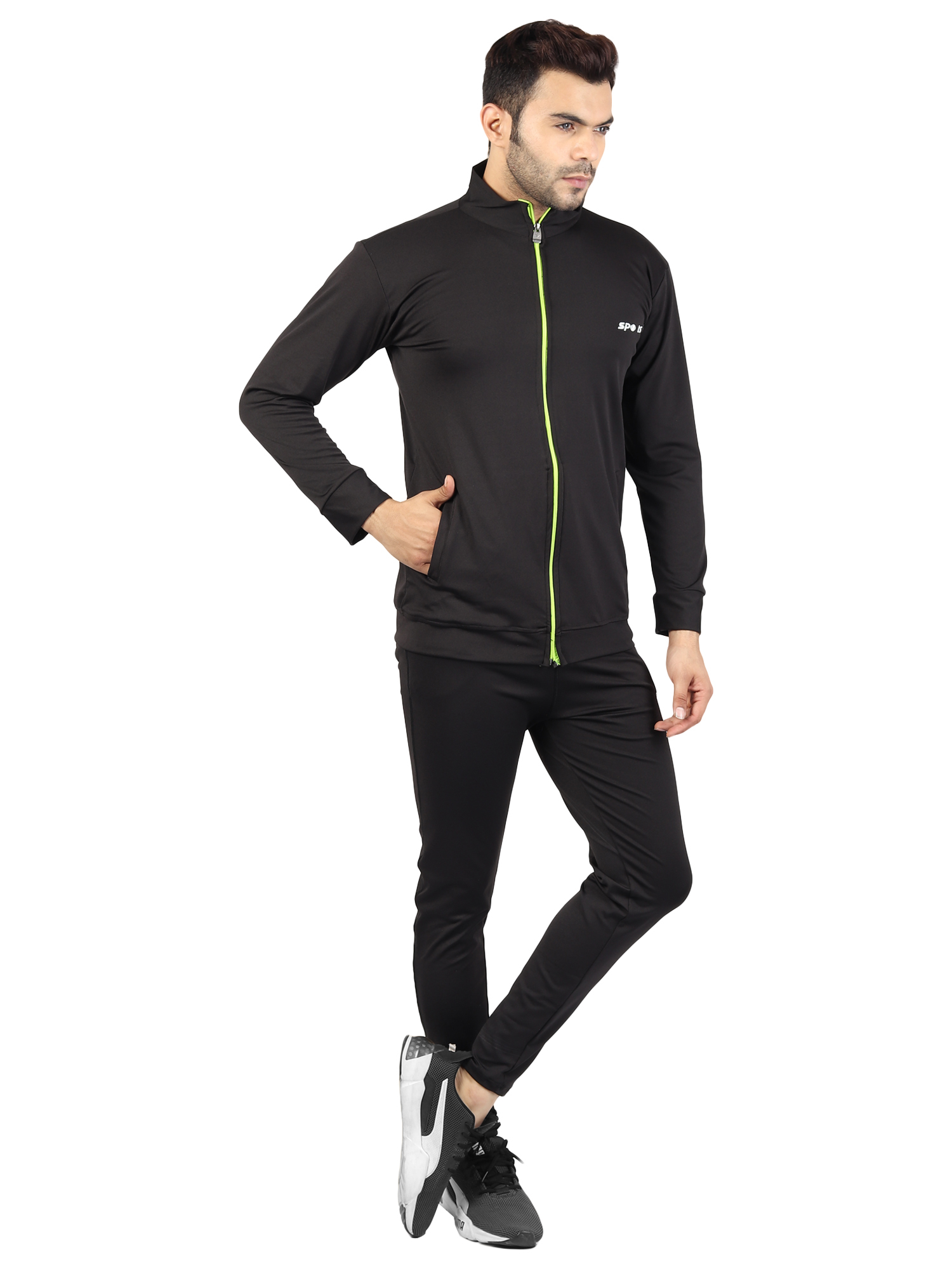 Men's Tracksuit - 4 Way Lycra Slim Fit, Sizes M-l-xl-xxl, Available In Green, Maroon, Grey, Black, Blue | Suitable For Sportswear In Summer