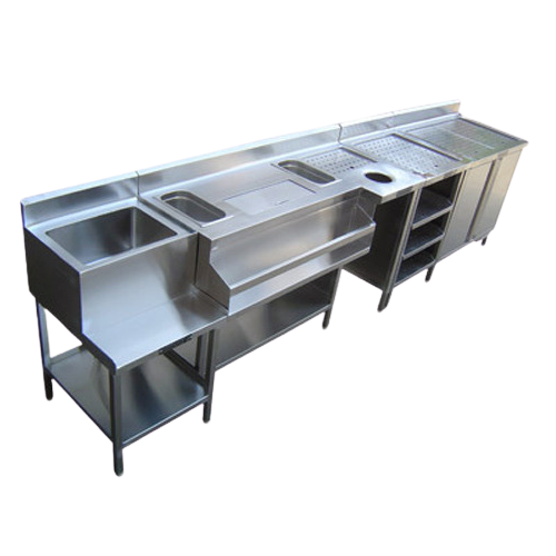 Bar Counter - Stainless Steel, Silver Finish | Ideal For Restaurants