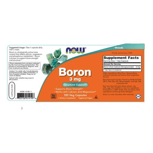 Boron 3 Mg 100 Caps Now Foods