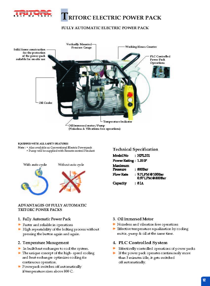 Fully Automatic Hydraulic Power Pack - 800 Bar, Stainless Steel Body, 1.5 Hp Power Unit For Increasing Torque Wrench Pressure | 1-year Warranty