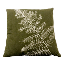 White And Gold Screen Print Cushion