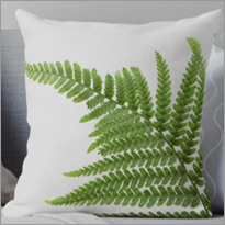 White And Gold Screen Print Cushion