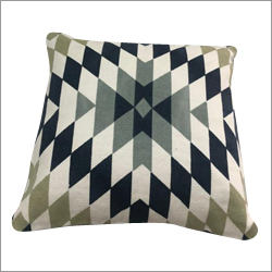 White And Gold Screen Print Cushion