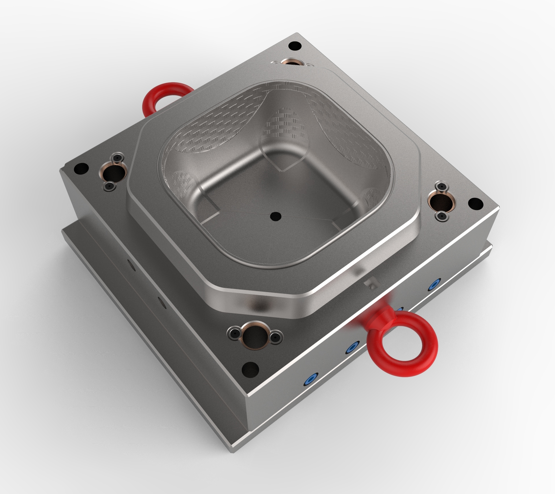 Plastic Square Container Mould - Ppmaterial, 1 Cavity Design | Hot Runner Point Gate, Stripper Ejection, 1 Million Shots Mould Life