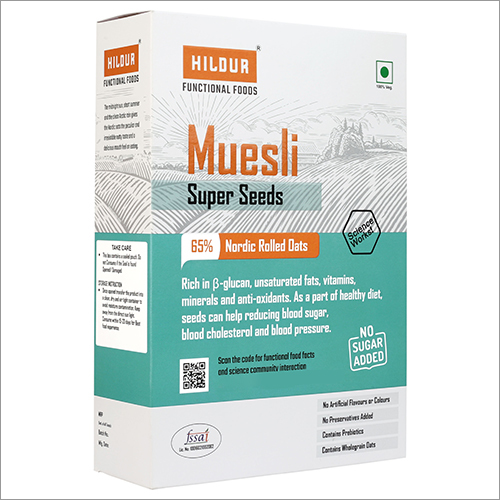 Muesli Super Seeds Nordic Rolled Oats - 500g Pack | Gluten-free, Baked, 5g Protein, 23g Carbohydrates, Instant Style, Antioxidant-rich