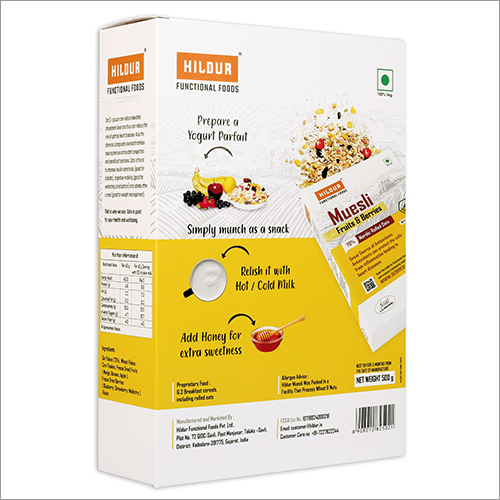 Muesli Fruits And Berries Nordic Rolled Oats - 500g Pack, 30g Protein, 9g Fiber, Gluten-free, Baked With Wholegrain Oats, Nutty Seed Blend