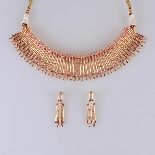 AD C2 Rhodium Designer Necklace Set