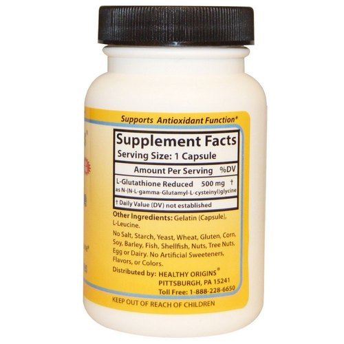 Healthy Origins L-glutathione (setria) 500 Mg, 60 Capsules at 4460.00 INR  in Mumbai