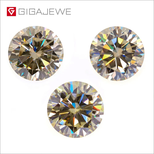Brown Moissanite Diamond - Light Brown, Very Good Round Cut | 99.999% Purity, Enhanced Cut Quality