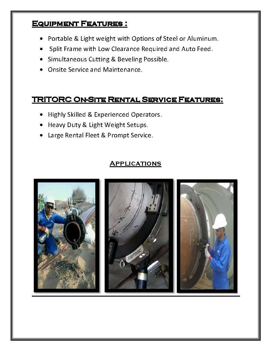 Pipe Cutting & Beveling Services (Cold Cutting Rental )