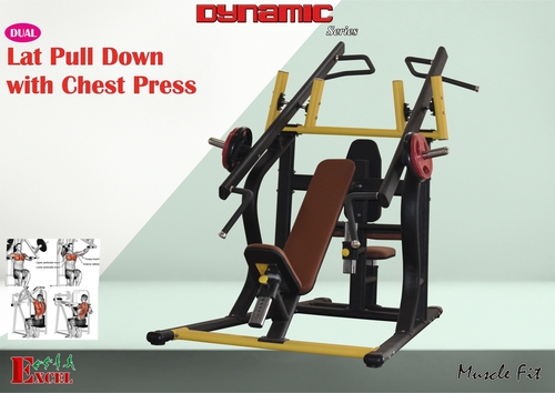 चेस्ट प्रेस के साथ लैट पुल डाउन