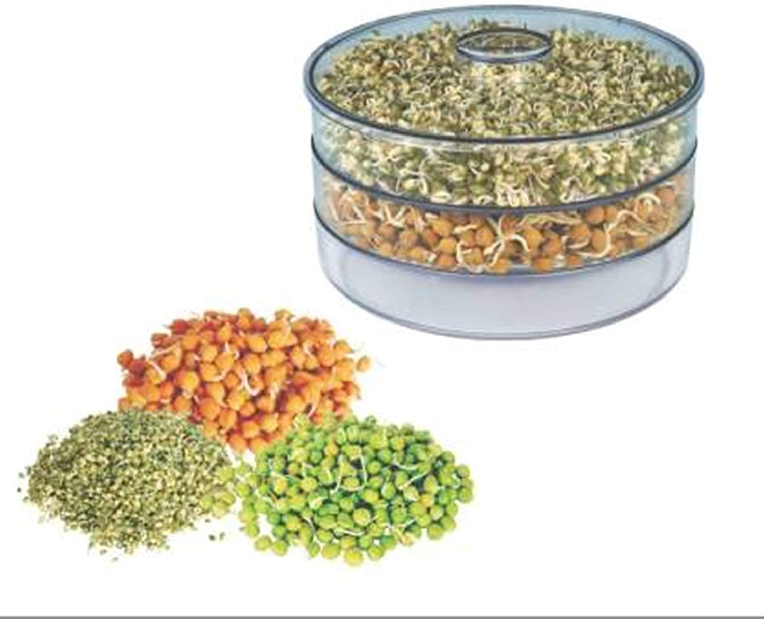 Sprout Maker - Abs Plastic, 10 Cm Size, White Color | Hygienic Design With Siphon System For Easy Sprouting And Cleaning Features