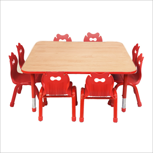 Orange Omega Square Table And Chair