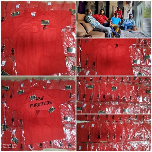 स्वनिर्धारित मुद्रित कॉलर टीशर्ट