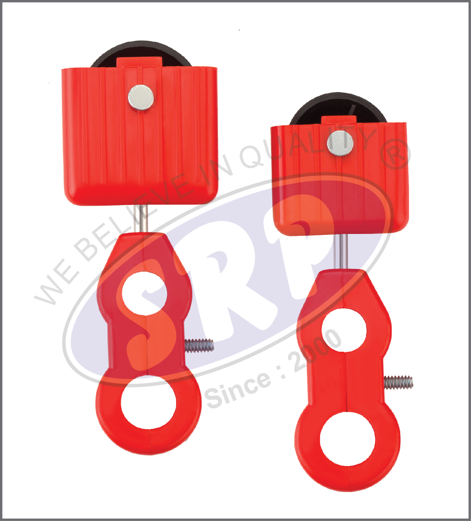 Wire Rope Cable Carrier Trolley - Abs Cable Holder, Wire Rope Dia - 10mm Or 15mm, Red | High Sturdiness, Rust-resistant Design, Various Clamp Sizes