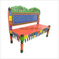 Wooden Hand Painted Carved Sofa