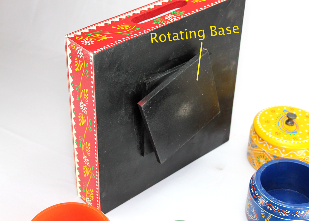 Wooden Handicraft Tray With 4 Bowls