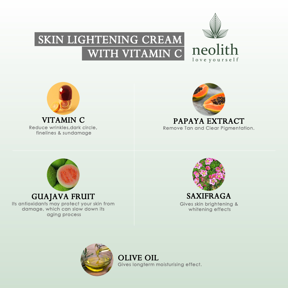 Neolith Skin Lightening Cream With Vitamin C (50 G) Age Group: 13-65