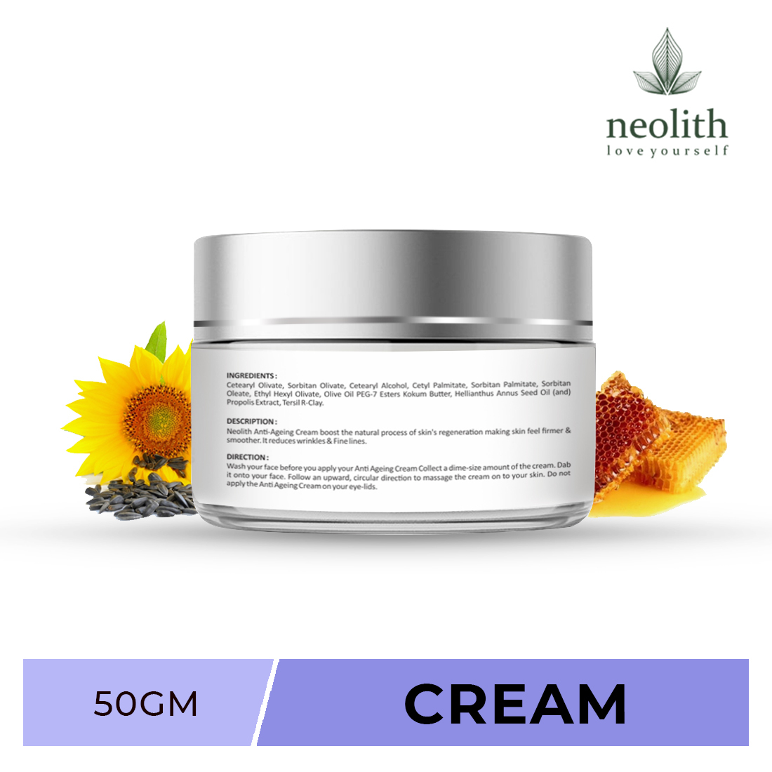 Neolith Argan Oil Anti-ageing Cream - 50gm | 100% Herbal Natural Formula With Spf 30 Hydrating Non-toxic Suitable For All Skin Types