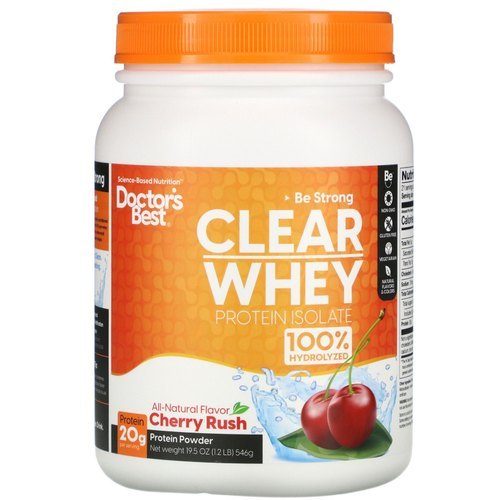 Doctors Best Clear Whey Protein Isolate Cherry Rush 1.2 Lbs (546 G) Efficacy: Promote Healthy & Growth