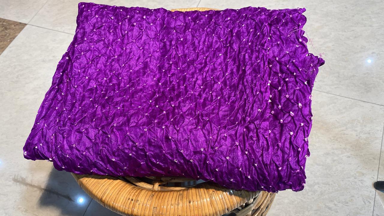 Pure Tussar Silk Bandhni Long 2.5 Mtrs Dupatta With Cut Work - Silk, 2.5 Mtrs Long, Plain Pattern | Ethnic Indian Wear For All Seasons