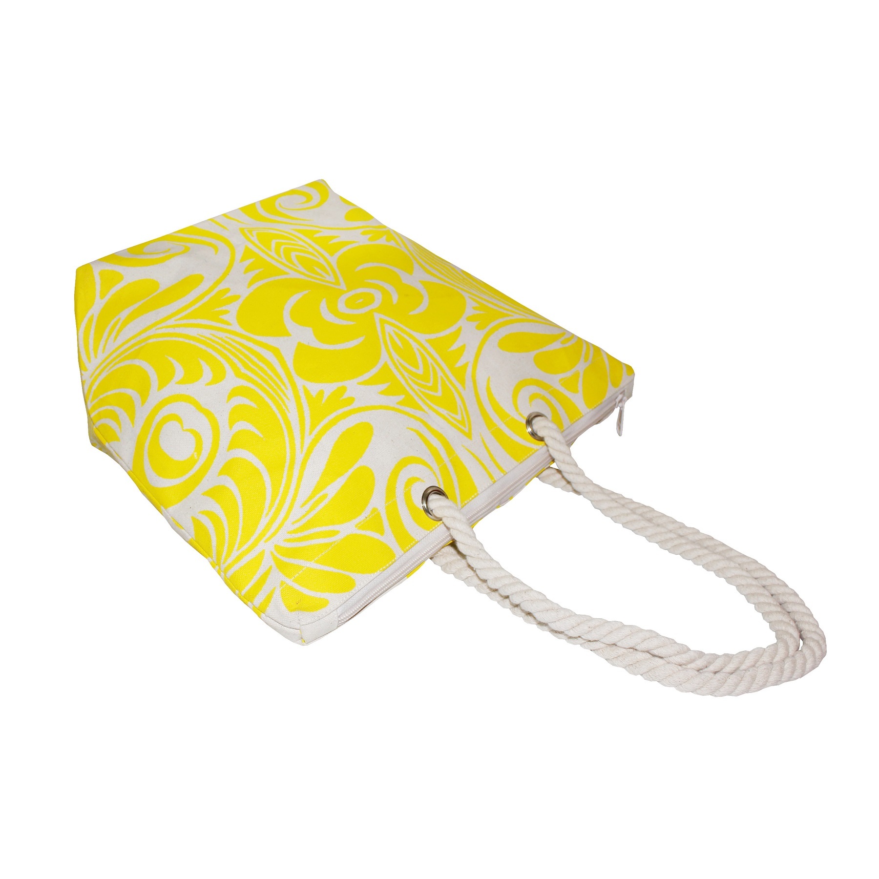 Customized 12 Oz Natural Canvas Tote Bag With Twisted Rope Handle